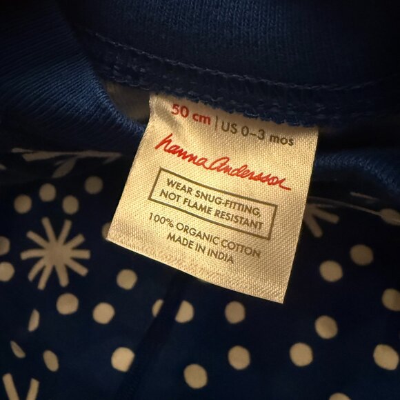 Hanna Anderson US 0-3 Mo infant PJs - Blue winter snowflake (NWT) - Picture 3 of 3